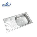 CH7540A Single Bowl Sink With Drain Board Stainless Steel Kitchen Sink Press
