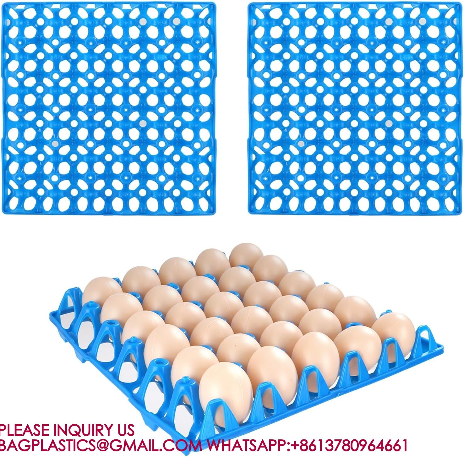 Plastic Egg Tray Egg Crates 30-Egg Flats, Stackable Egg Cartons Hold Multiple Eggs