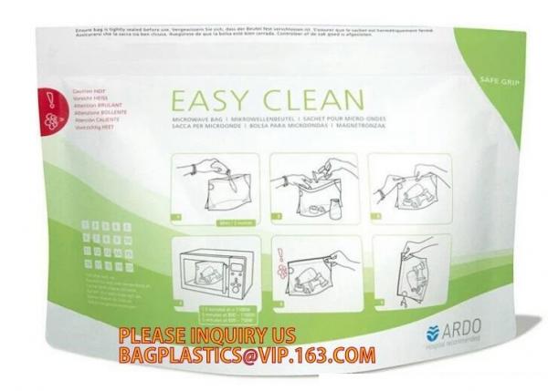 Mircowave steam sterilizer bag, steriliser bag,LDPE soft milk white plastic bag for dry laundry, plastic laundry bag, 10