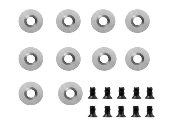 10PCS 12mm Round Carbide Cutter Insert With Screws For DIY Woodworking