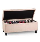 wholesale with new style shoe box storage , solid wood bench and linen fabric