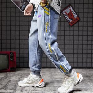 China Clothing manufacturers for small orders 100% Cotton Enzyme Wash Men Pants Male Sports Hip Hop Baggy Pants on sale