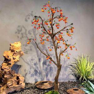 Wholesale Durable Artificial Landscape Trees Persimmon Indoor For Hotel Bolcony Potted Plant Natural Orange from china suppliers