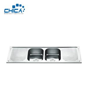 Wholesale Double Bowl Kitchen Sink Press Kitchen Sink With Faucet Stainless Steel Kitchen Sink With Wing from china suppliers
