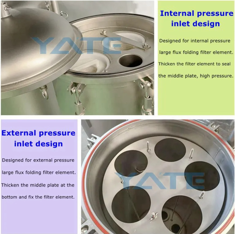 Stainless Steel High Flow Cartridge Filter Housing Precision Cartridge Water Filter Housing