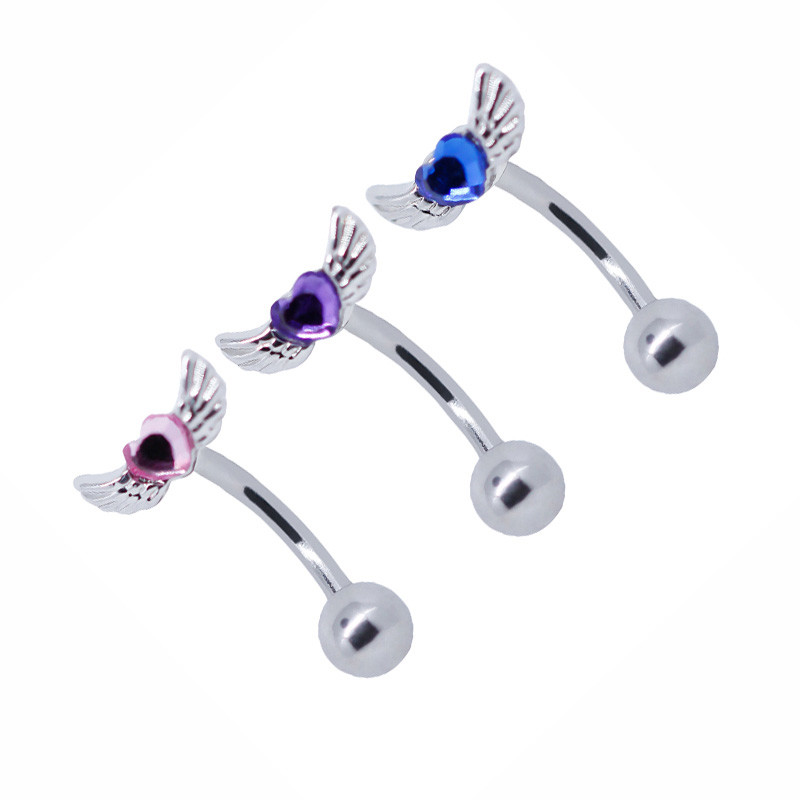 Purple Heart Gem 8mm Cool Eyebrow Piercing Jewelry For Guys Christmas Gifts