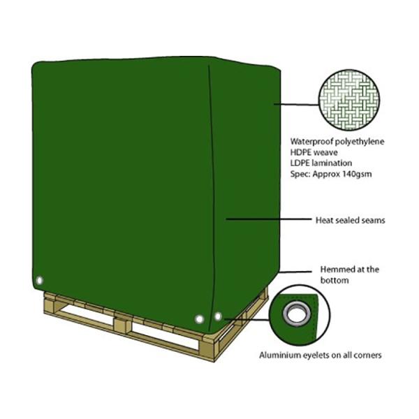 Flat Bottom 600D Vinyl Cover /Plastic Poly Pallet Cover, Big Square Bottom Poly Pallet Cover, Huge Clear Plastic Pall