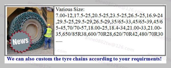 tractor tire snow chains for skid steer tires 12-16.5