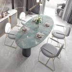 Minimalist Modern Rock Board Dining Table Meticulous Marble Top Dining Table
