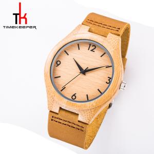 Wholesale Handmade Wood Minimalist Leather Watch Waterproof Leather Belt Watch from china suppliers