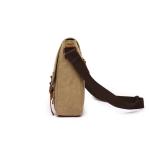 Large Field Cotton Canvas Messenger Bag Satchel Leisure Brown Outdoor