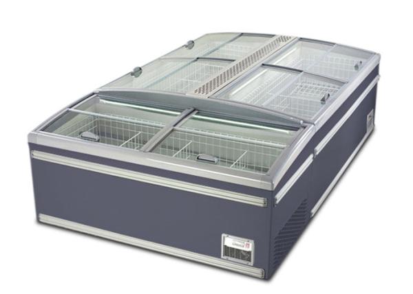 Large Volume Sliding Door Ice Cream Refrigerator Island Display Freezer R404a