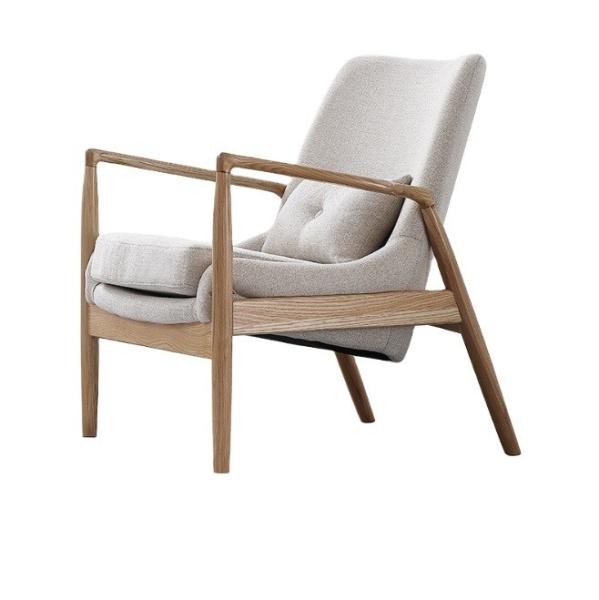 Living Room Furniture Sturdy Wooden Chairs Sofa with Upholstered Armrests and