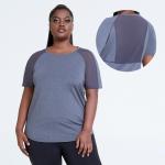 back mesh Women'S Plus Size Yoga Wear Ladies Oversized Gym T Shirt 180g