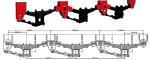 Independent Trailer Tandem Leaf Spring Suspension Heavy Truck 48 Tons 270MM Hole