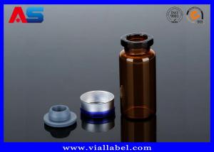 China Tubular Miniature Glass Bottles Blue Amber Glass Bottles With Secure Rubber Lids on sale
