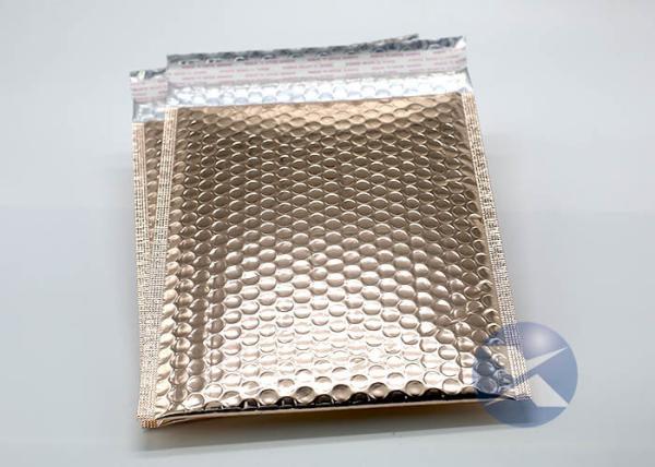 Rose Gold Metallic Glamour Bubble Mailers Strong Protective Decorative Air