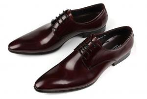 Wholesale Oxford Style Mens Leather Dress Shoes Dark Red / Black Lace Up Dress Shoes from china suppliers