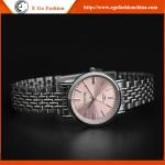 026A Pink Watch Blue Sapphire Watches Man Stainless Steel Watch Quartz Watch