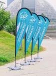 Fiberglass Poles Stainless Steel Base Flying Banner Teardrop/feather/square