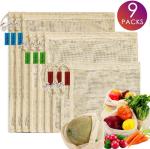 SA8000 TUV Organic Cotton Drawstring Bags Reusable Shopping Produce Bags OEM