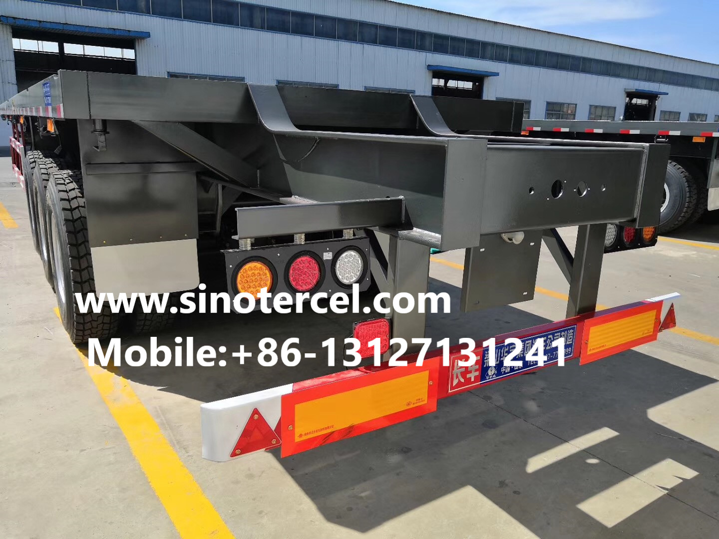 40 Foot 3 Axle Flat Bed Semi Trailer 40-50 Tons