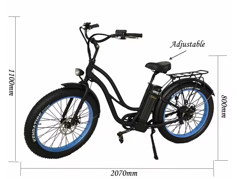 Step Thru Ebike 7 Speed Electric City Bike 48V 500W 750W Electric Bike 26*4.0 Fat Tire Electric Bike For Ladies