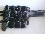 Black Floor Brush Hair 6-8" Horse Mane Tail Mixed PP Fiber