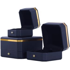 Wholesale Octagonal Black PU Leather Jewelry Box for Hanhong Custom Logo Bracelet Necklace Ring from china suppliers