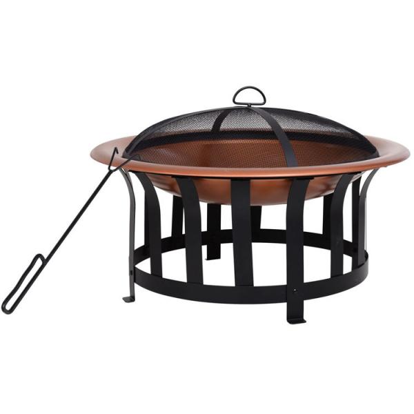 Round Metal Wood Burning Fire Pit Perfect for Bonfires Camping and Outdoor