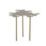 Stainless Champagne Gold Side Table Mirror Finish All Metal Side Table