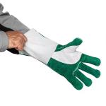 Personalized Logo Printed Welders Glove Italy Green White Leather Welding Impact