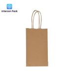UV Coating Recycled Kraft Shopping Bags Lightweight Reusable