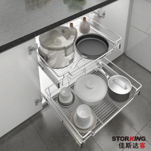 Wholesale SS304 Kitchen Pull Out Organizer Cabinet Pull Out Wire Basket Chrome Plating from china suppliers