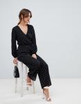 OEM hot sale long sleeve girls spot jumpsuit with wrap