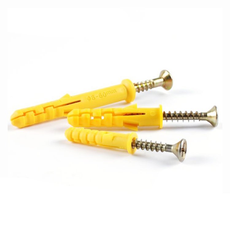 Bright Finish Plastic Nylon Expansion Screw for Wall Plug and Chipboard Screw Plug Anchor