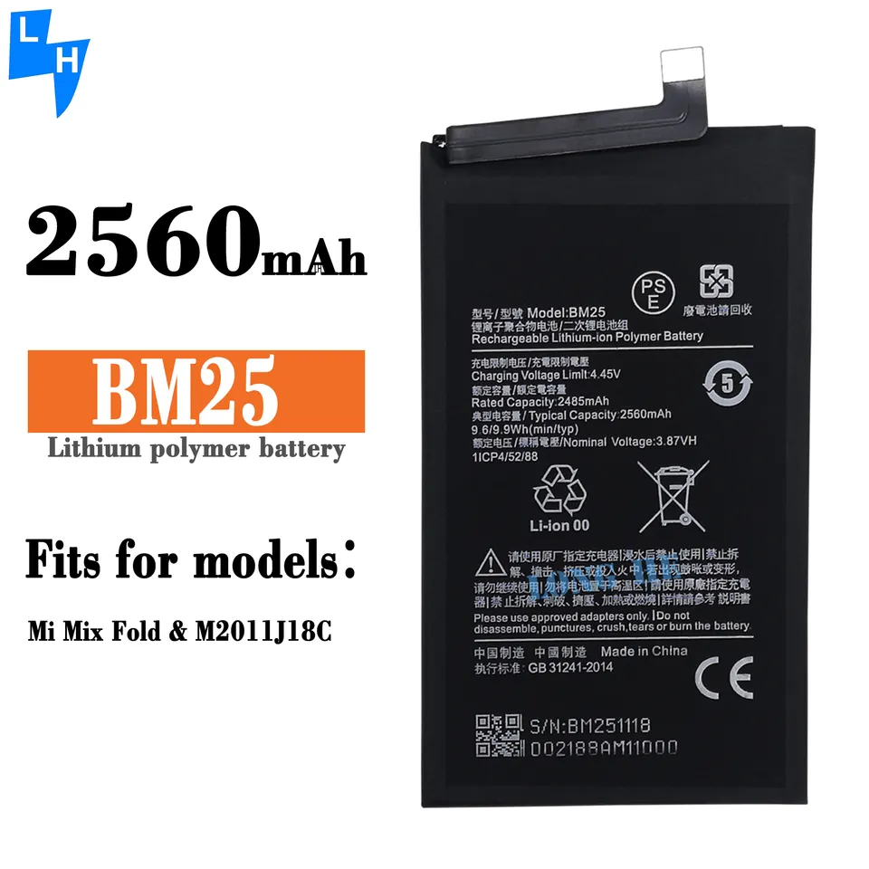 OEM BM24 BM25 BM26 BM27 Battery for XIAOMI Mi Mix Fold/M2011J18C 2460mAh 2560mAh 0 Cycle