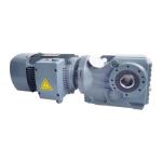 Inline Motor Helical Bevel Gear Reducer K Series Gearmotor With Flange