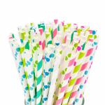 Colorful Polka Dot Paper Straws Safe And FDA Approved Environmental Friendly