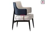 Upholstered Leather Dining Chair High Density Foam With Armrests Metal Details