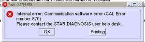 Wholesale MB STAR C3 Mercedes Benz Star Software , Internal Error CAL Number 870 DAS Blacklist from china suppliers