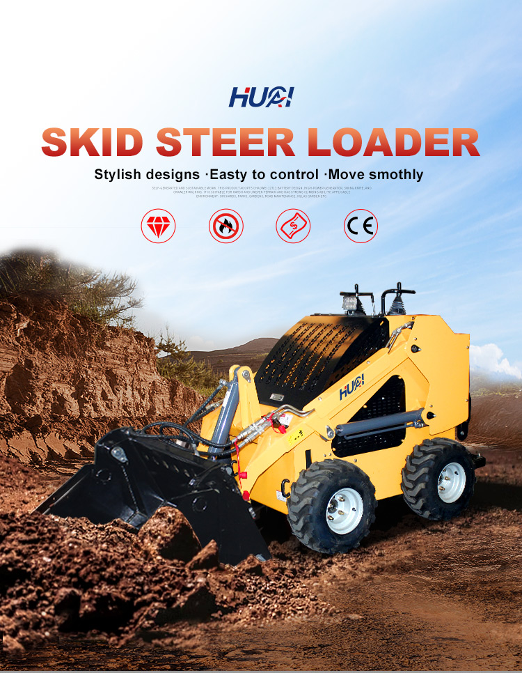 Small Agriculture Machinery Mini Digger Wheel Type Mini Skid Steer with Stratton Engine