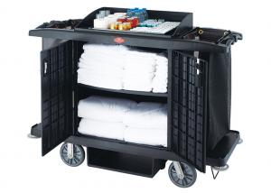 Wholesale Black / Grey Room Service Equipments / Hotel Room Supplies 2 Shelves Transport Cart from china suppliers