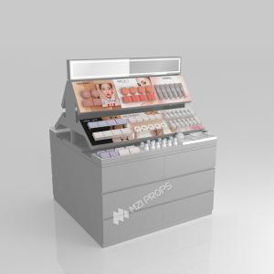 Wholesale Store Stand Grey Wooden Staircase Makeup Island For Branding Display Furniture And Premium Shop Counter from china suppliers