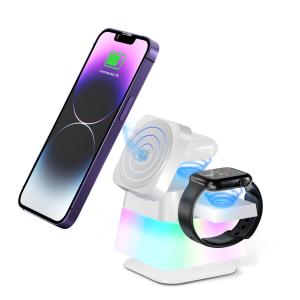 Wholesale Magnetic Wireless Charger Station USB C Port Foldable Design 4 In 1 Charging Hub from china suppliers
