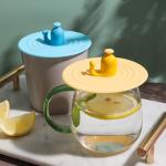 Silicone Cup Lids Mug Covers Reusable Coffee Tea Water Cup Lids Anti-Dust Cute