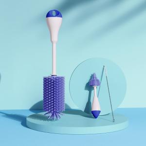 Wholesale 3 In 1 Straight Hilt Rotary Silicone Cleaning Brush Set For Baby Milk Feeding Bottle Nipple Straw from china suppliers