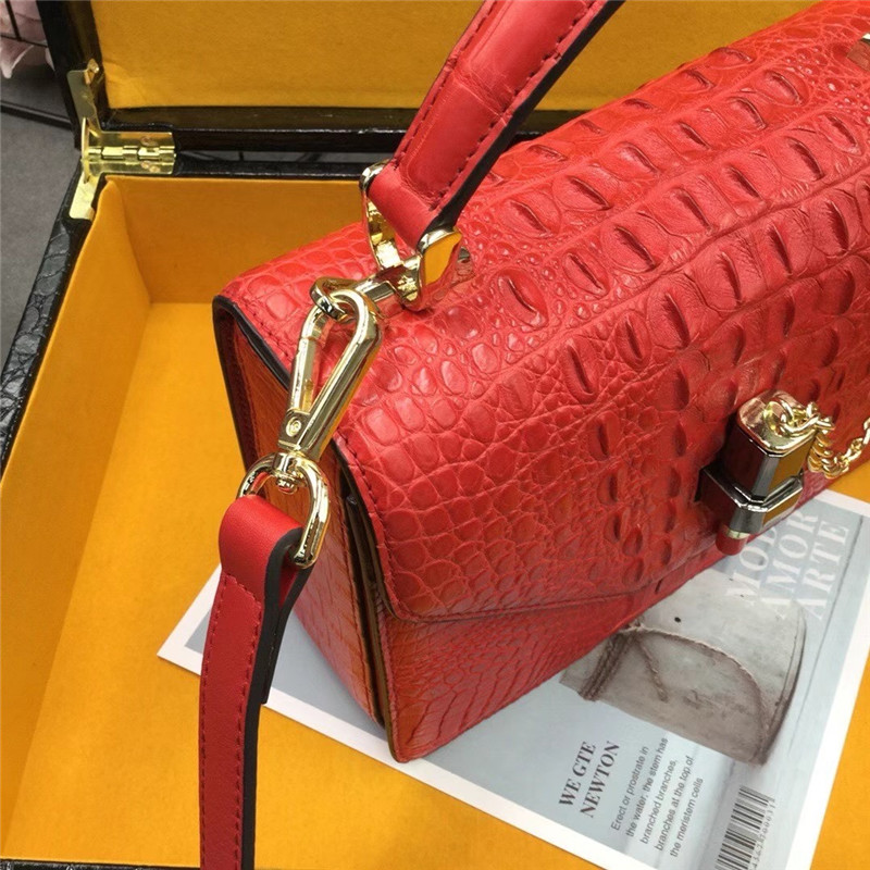 Authentic Real Crocodile Skin Lady Purse Genuine Alligator Leather Women Single Cross Shoulder Bag Female Small Handbag