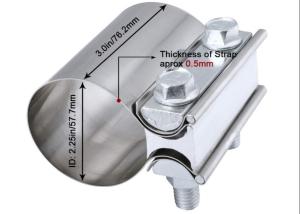 Wholesale 2.25 Inch 2 1/4 Stainless Exhaust Band Clamp Butt Joint Sleeve from china suppliers