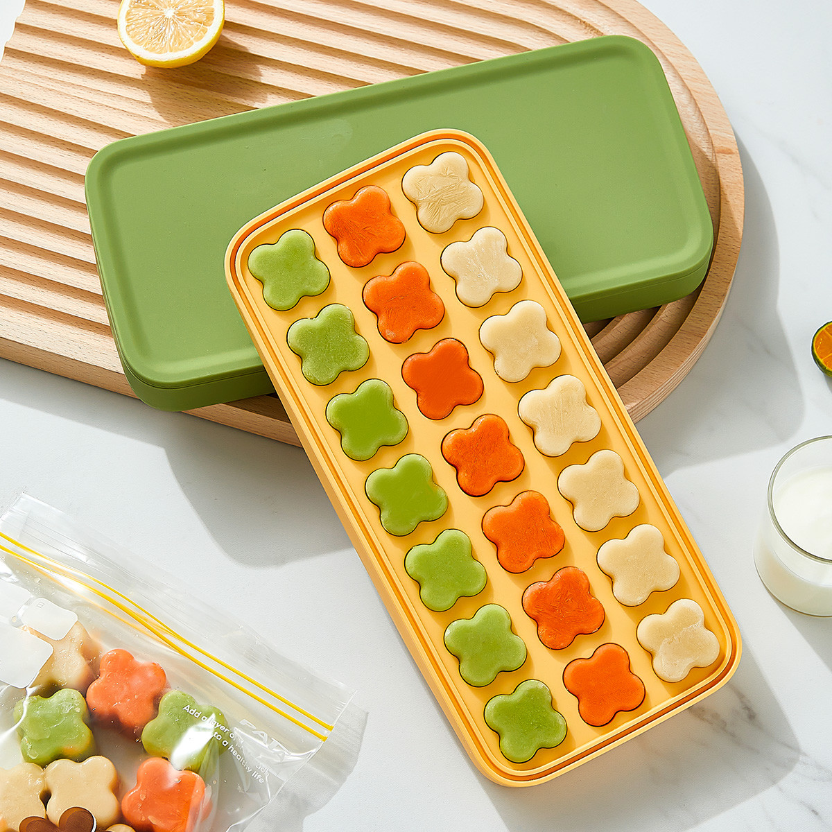 Resuable Four Leaf Clover Personalized Silicone Ice Cube Mold 4 Colors